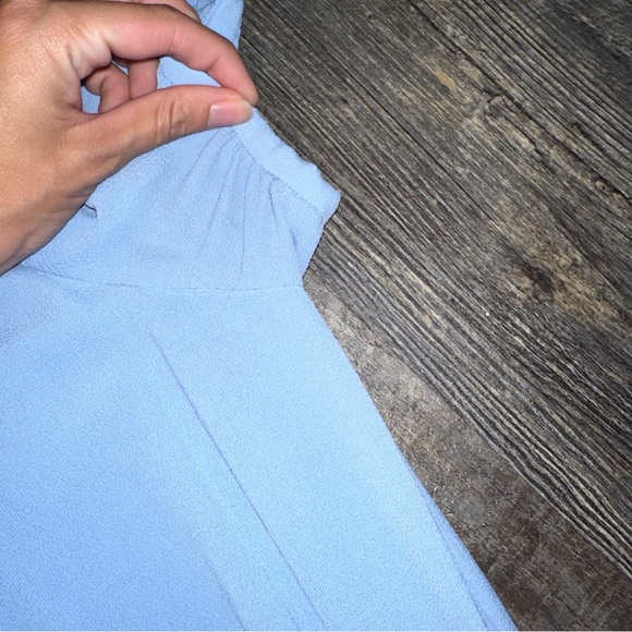 GAL MEETS GLAM light blue Ellie crepe puff sleeve dress 6 - Picture 4 of 10